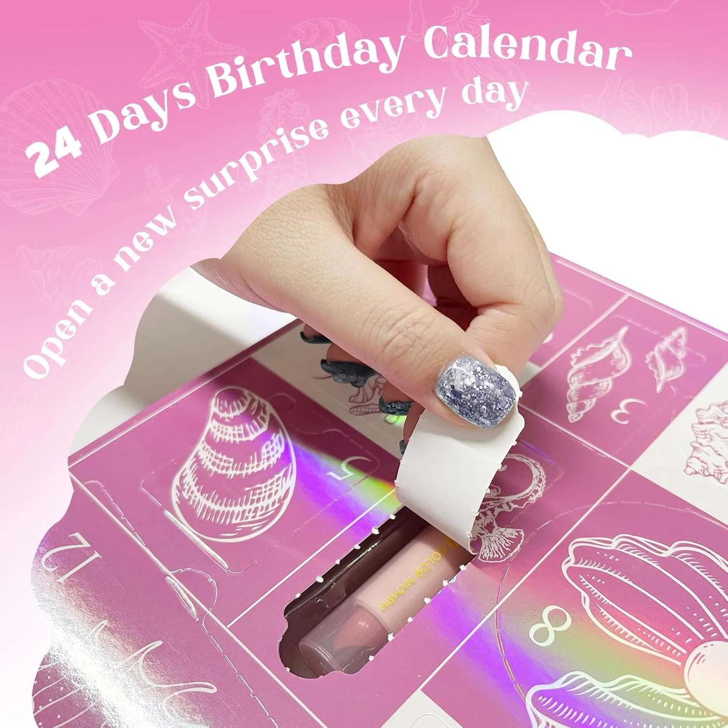 Набор косметики Advent Calendar Color Nymph на 24 дня, розовый — фото 4