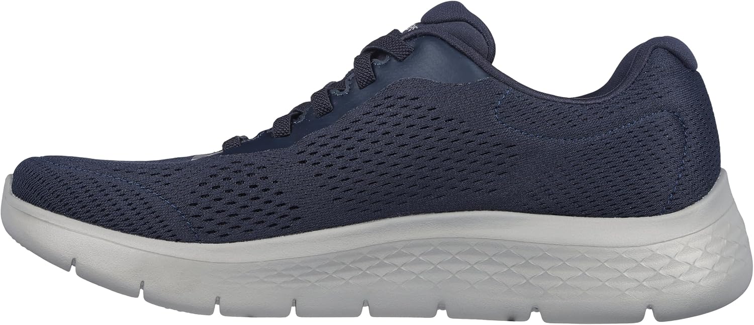 Мужские слипоны Skechers Respected - LoletoMoc с эластичной шнуровкой, синий/серый/темно-синий — фото 3