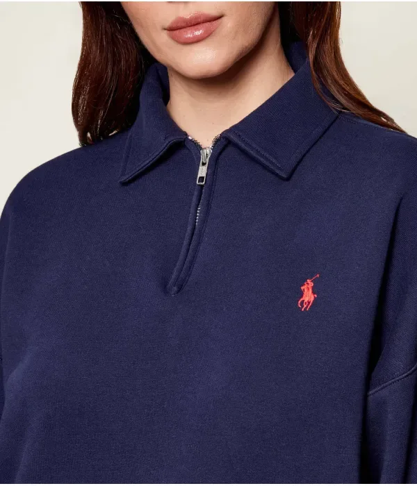 Толстовка loose fit Polo Ralph Lauren, темно-синий — фото 4