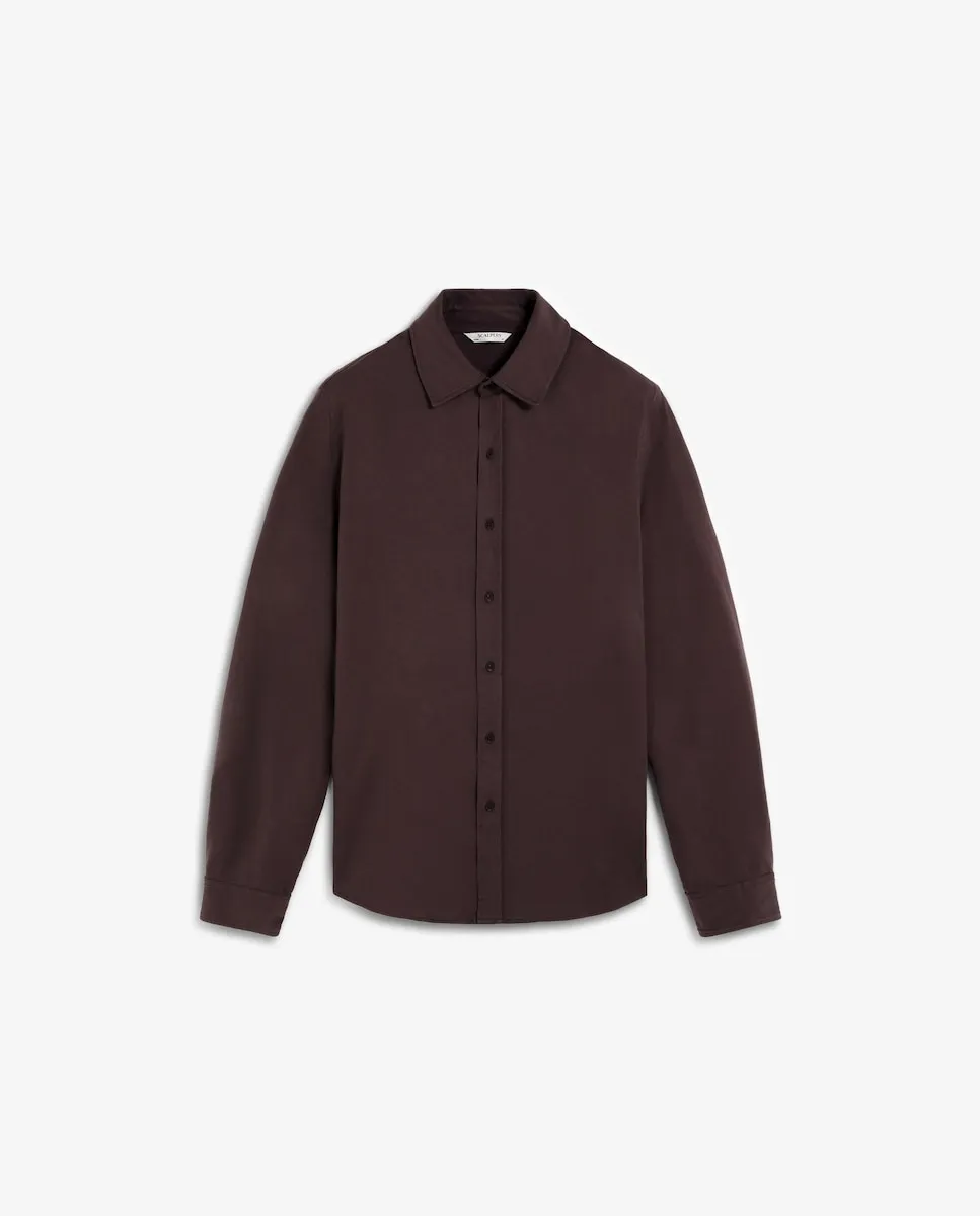 

Мужская хлопковая рубашка с закругленным низом Scalpers, бордовый