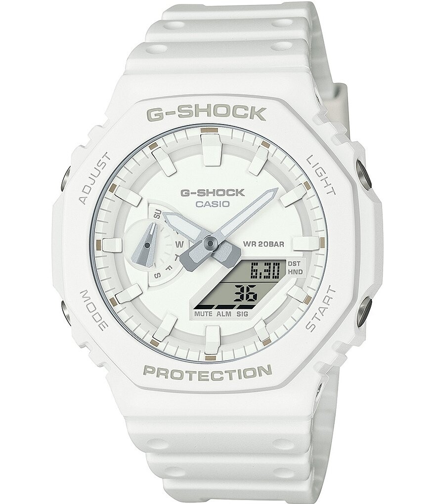 

Часы G-Shock Unisex Mono Ana-Digi с белым полимерным ремешком, белый