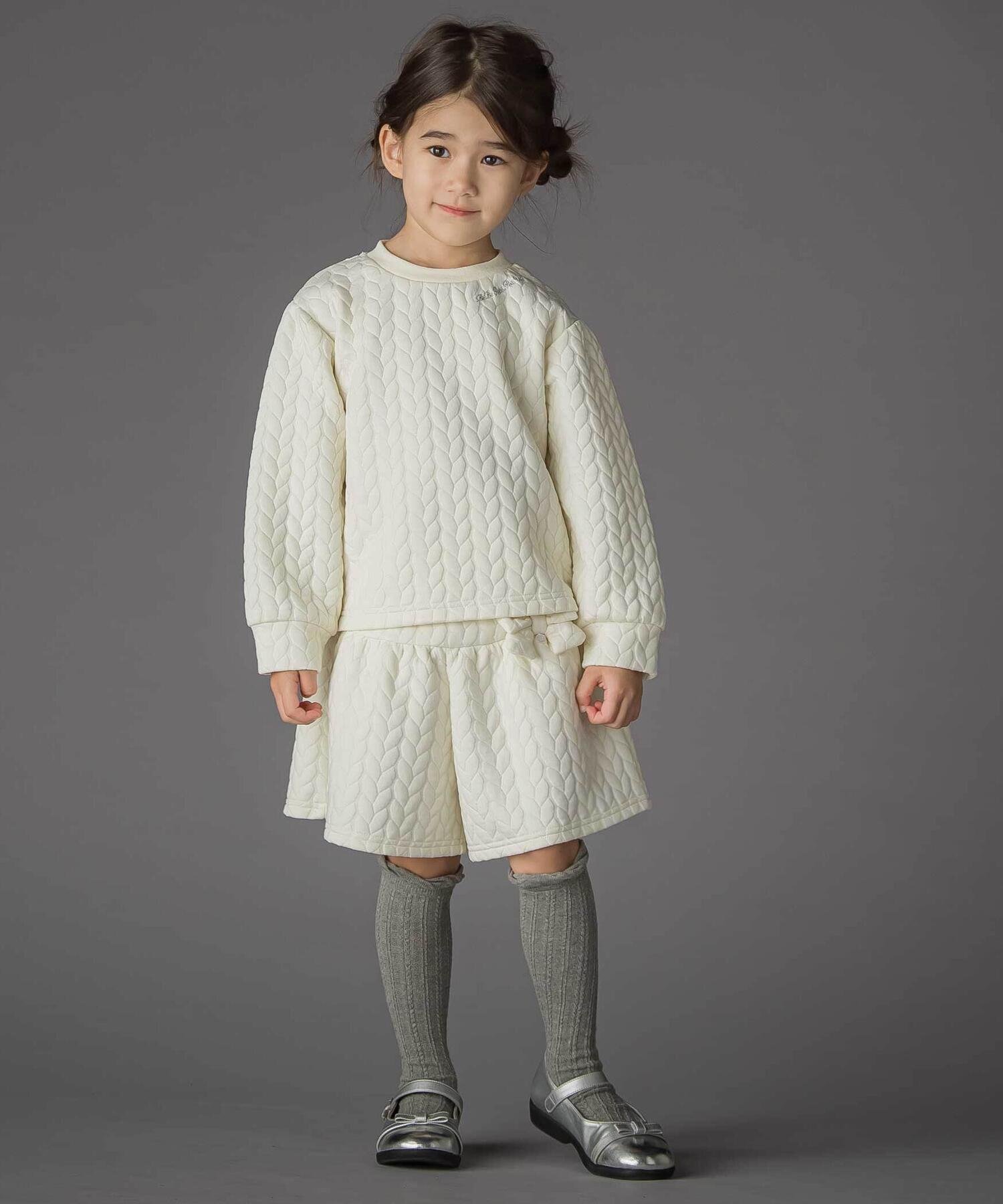 Стеганые жаккардовые кюлоты (95-160 см) BeBe Petits Pois Vert, Off white — фото 3