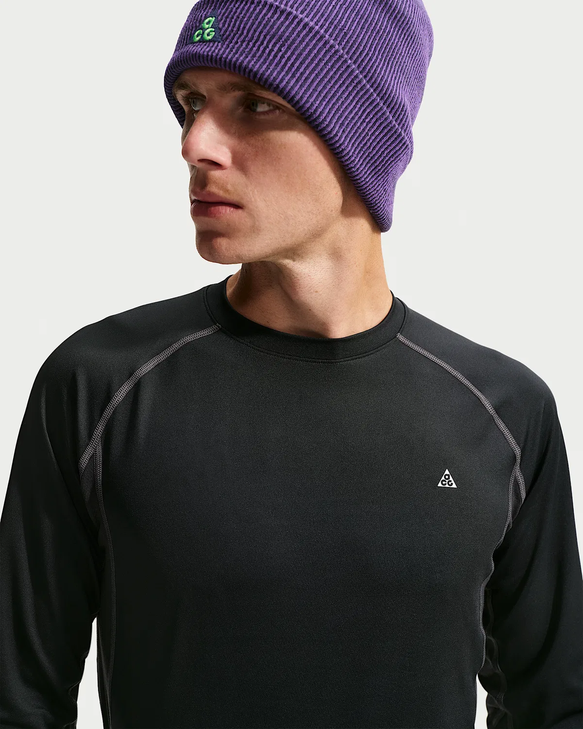 Мужская длинная базовая футболка Dri-FIT Nike ACG "Wildsee", Black/Anthracite/Summit White — фото 3