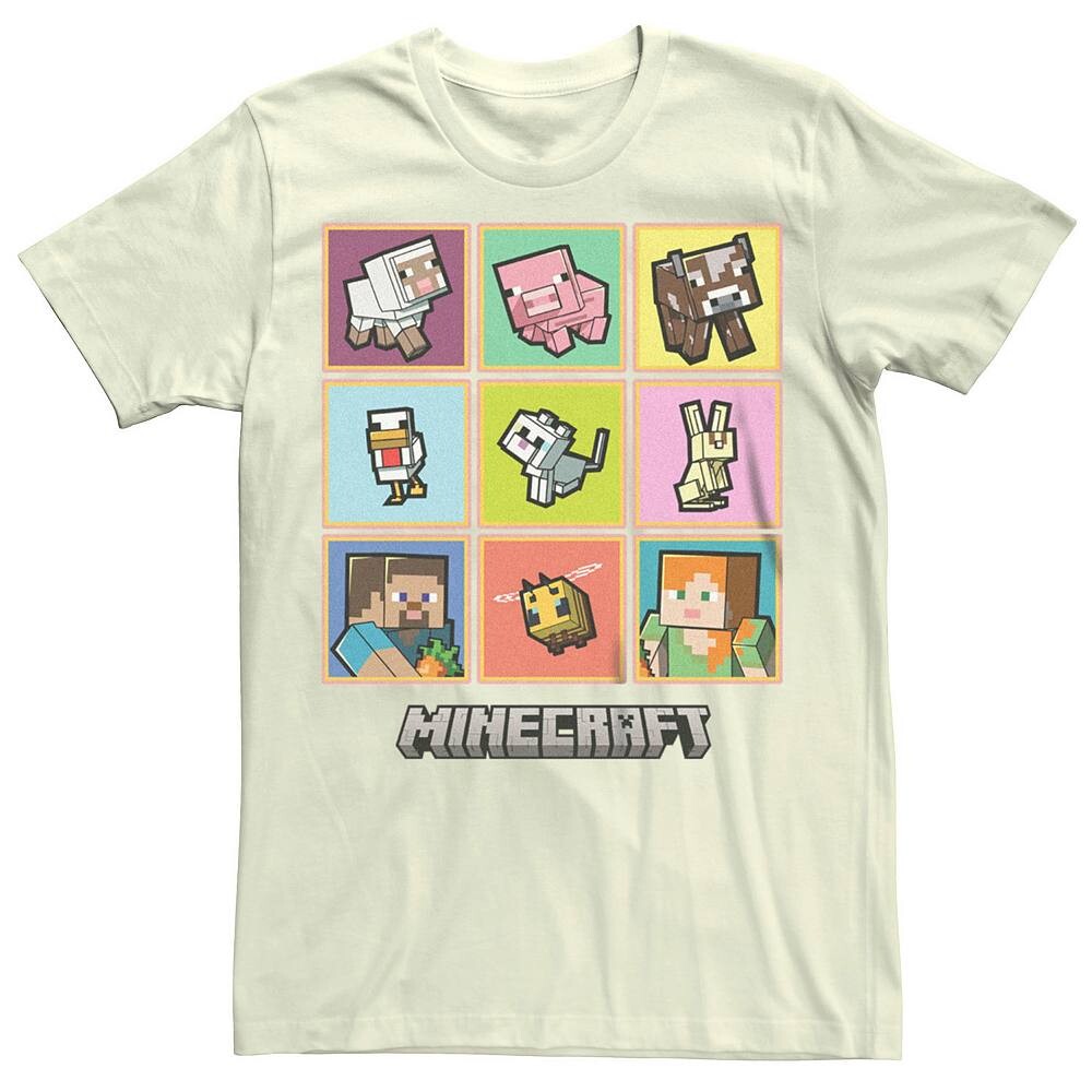 

Мужская футболка с рисунком Minecraft Pets Boxes Licensed Character, цвет Natural