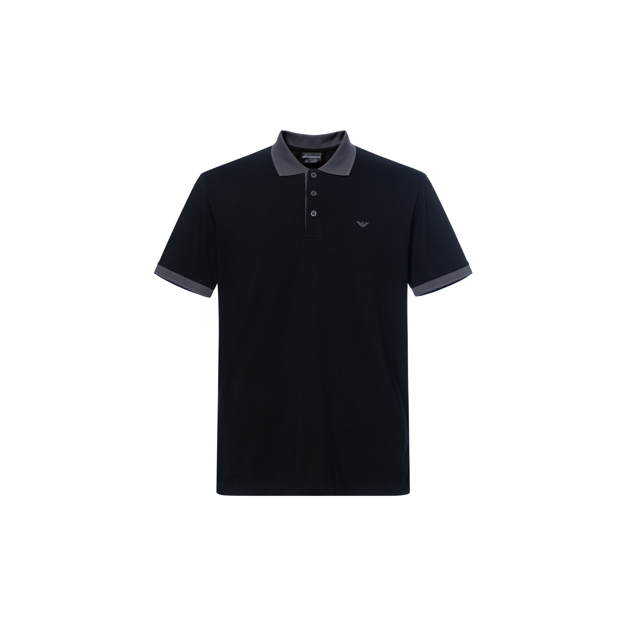 

EMPORIO ARMANI Мужская черная поло SS24, Черный, EMPORIO ARMANI Мужская черная поло SS24