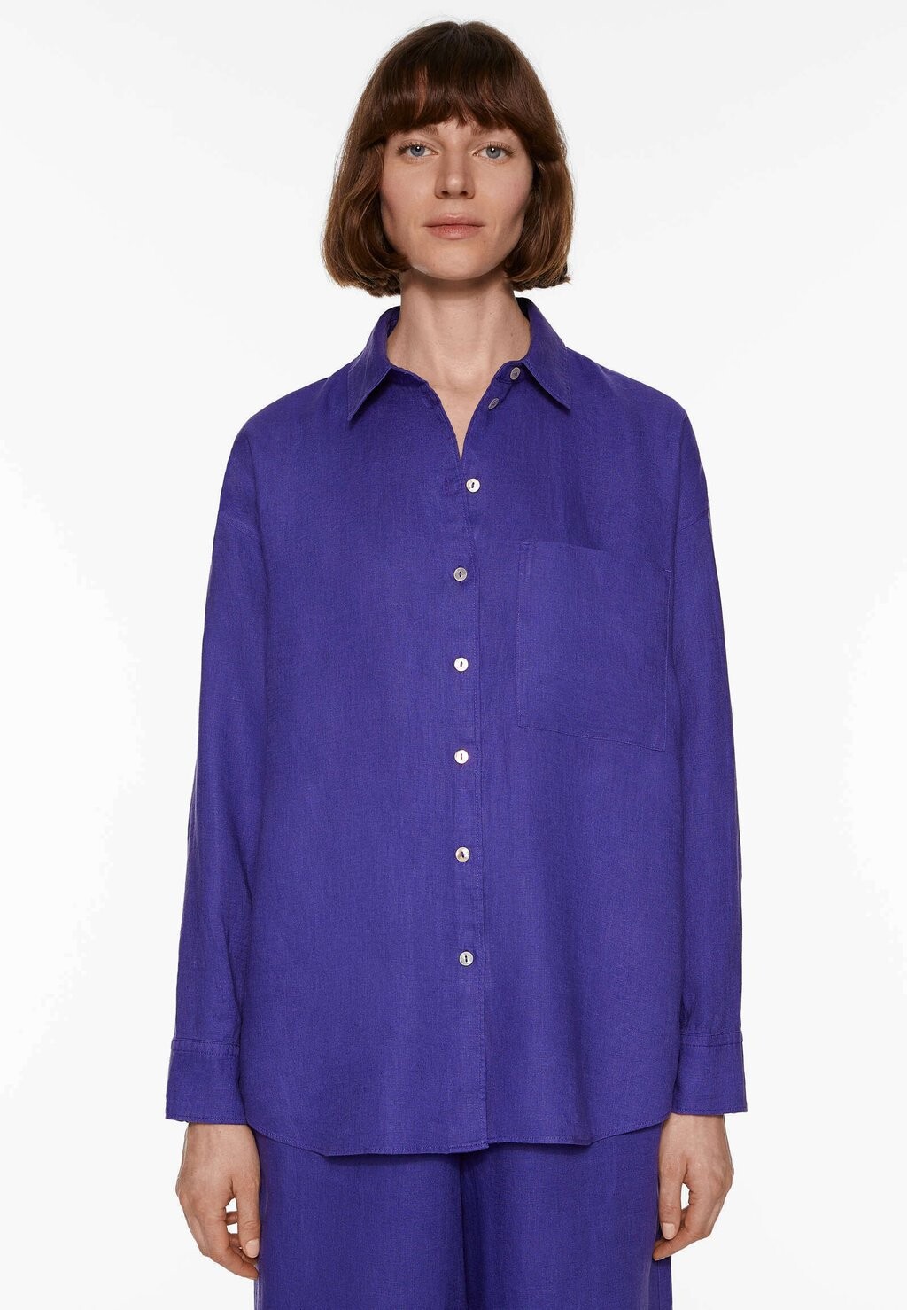

Блузка-рубашка GINGHAM OYSHO, цвет royal blue