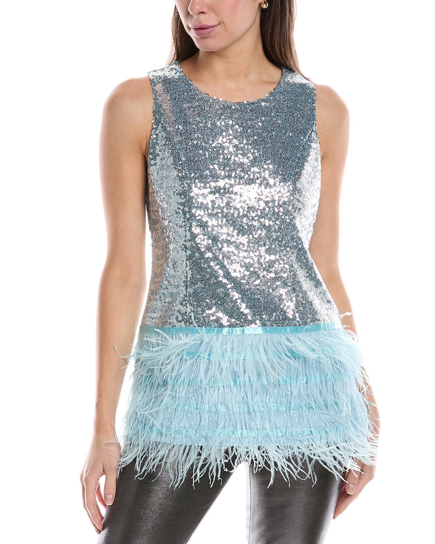 

Топ с перьями и пайетками от Tyler Böe Bella, синий