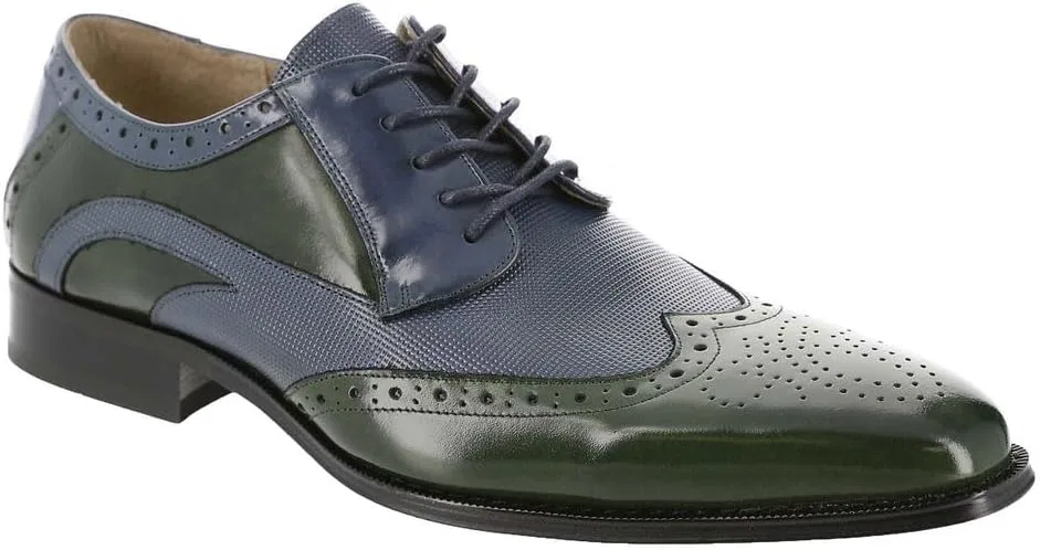 Мужские туфли-оксфорды Ivingale Wingtip на шнуровке от STACY ADAMS, темно-синий/зеленый