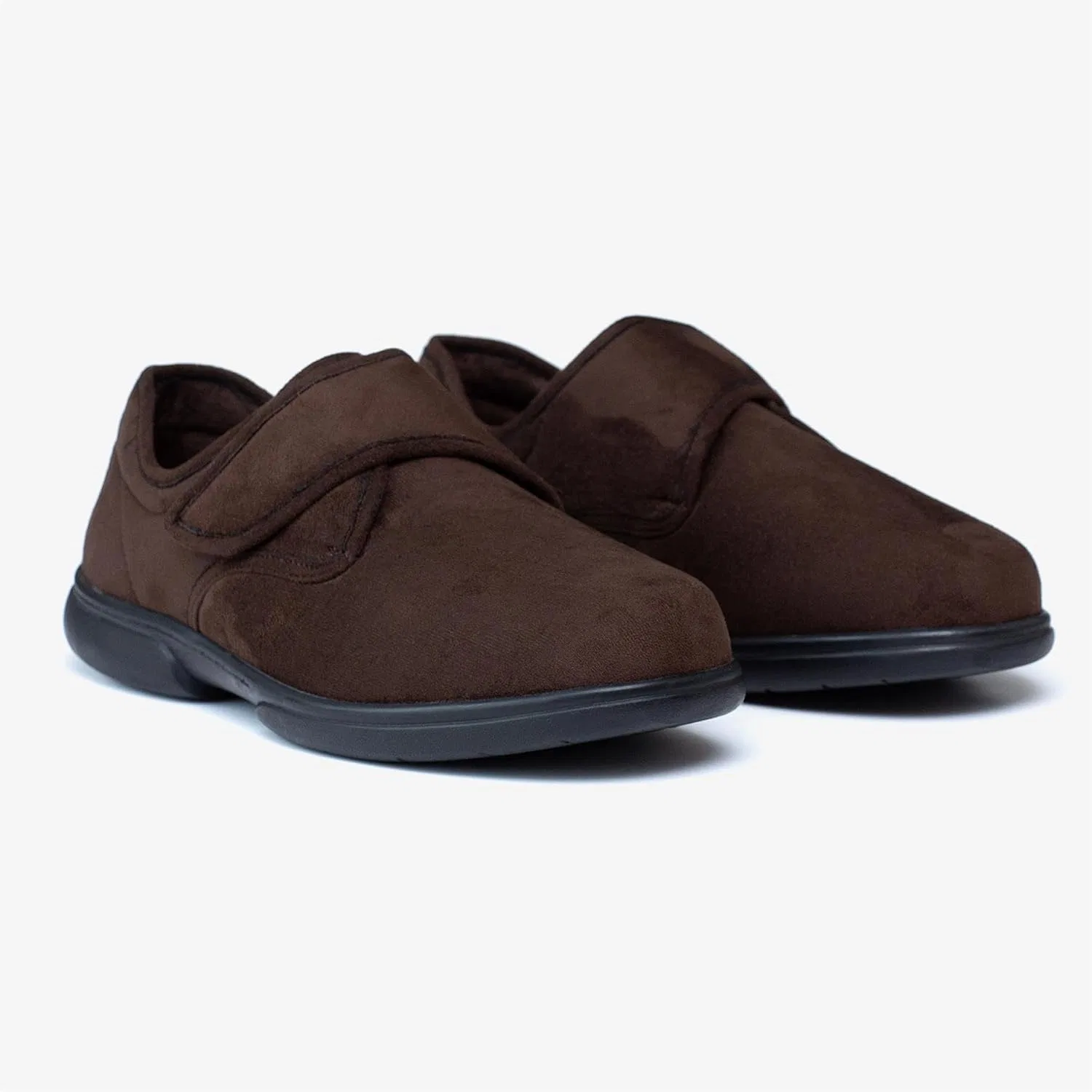 Мужские замшевые тапочки с очень широкой колодкой Tredd Well, Brown — фото 4