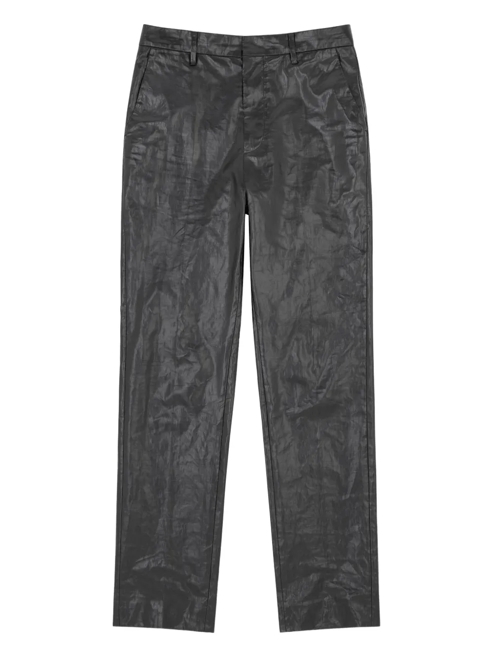 

Льняные брюки с жатым эффектом MM6 Maison Margiela, черный