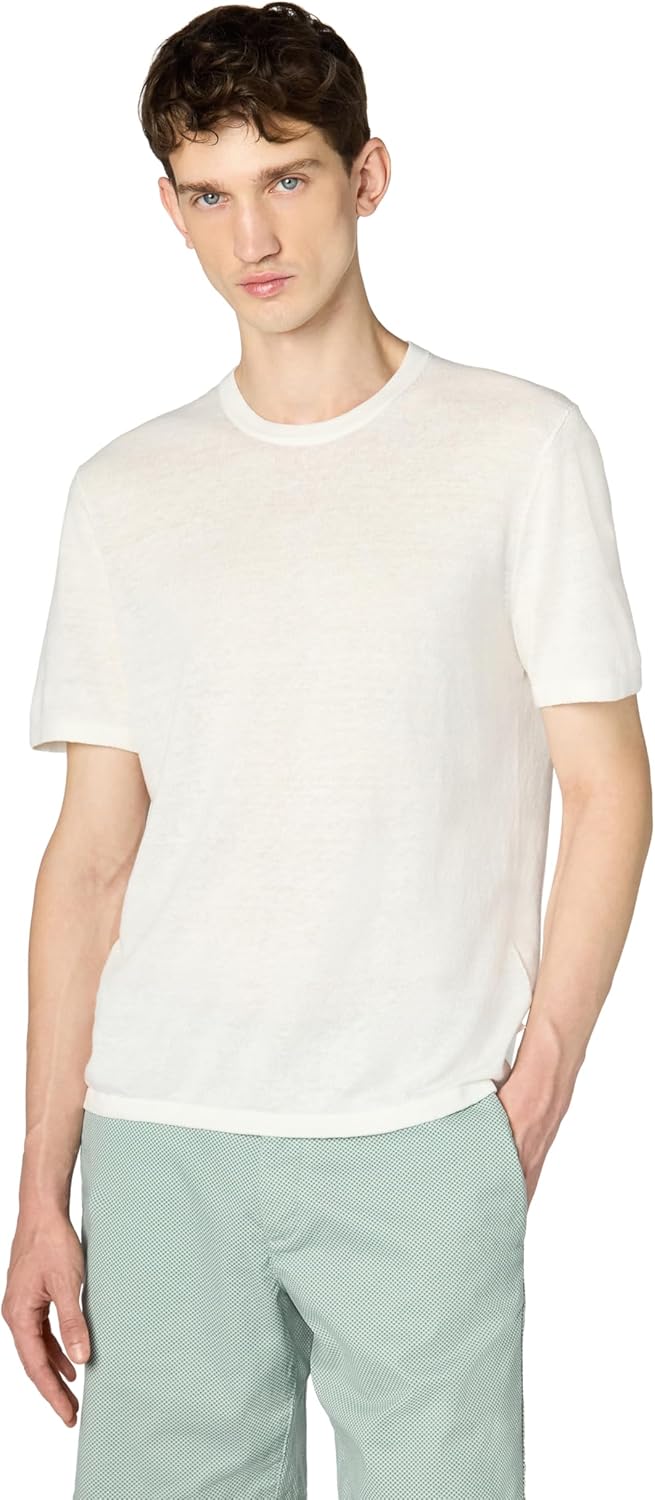 

Michael Kors мужская короткая футболка из льна и хлопка, White, Белый, Michael Kors мужская короткая футболка из льна и хлопка, White