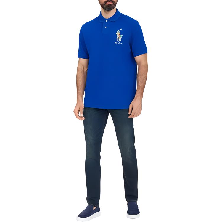 Футболка поло Dodgers Bear Ralph Lauren, синяя — фото 3