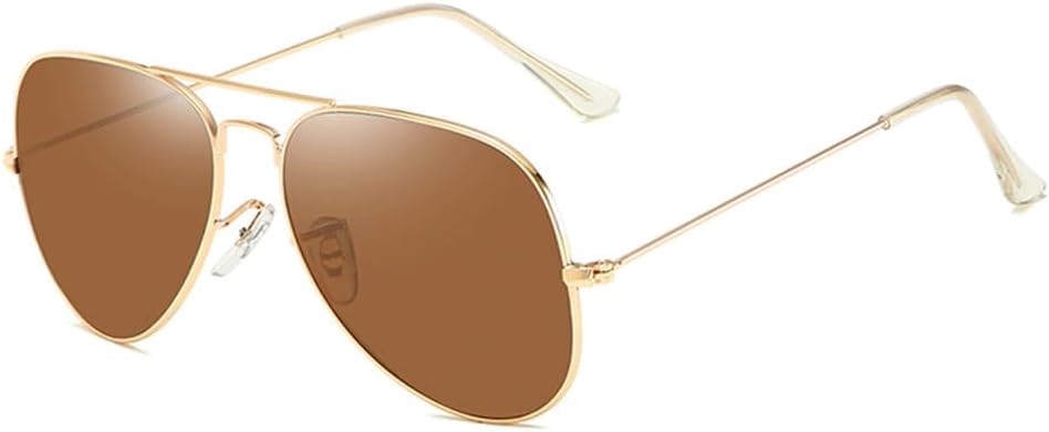 

Модные солнцезащитные очки для мужчин и женщин, классические очки с линзами из нержавеющей стали, винтажные очки с градиентным покрытием для вождения, защита от УФ-излучения UV400 KTUCN, Gold Brown