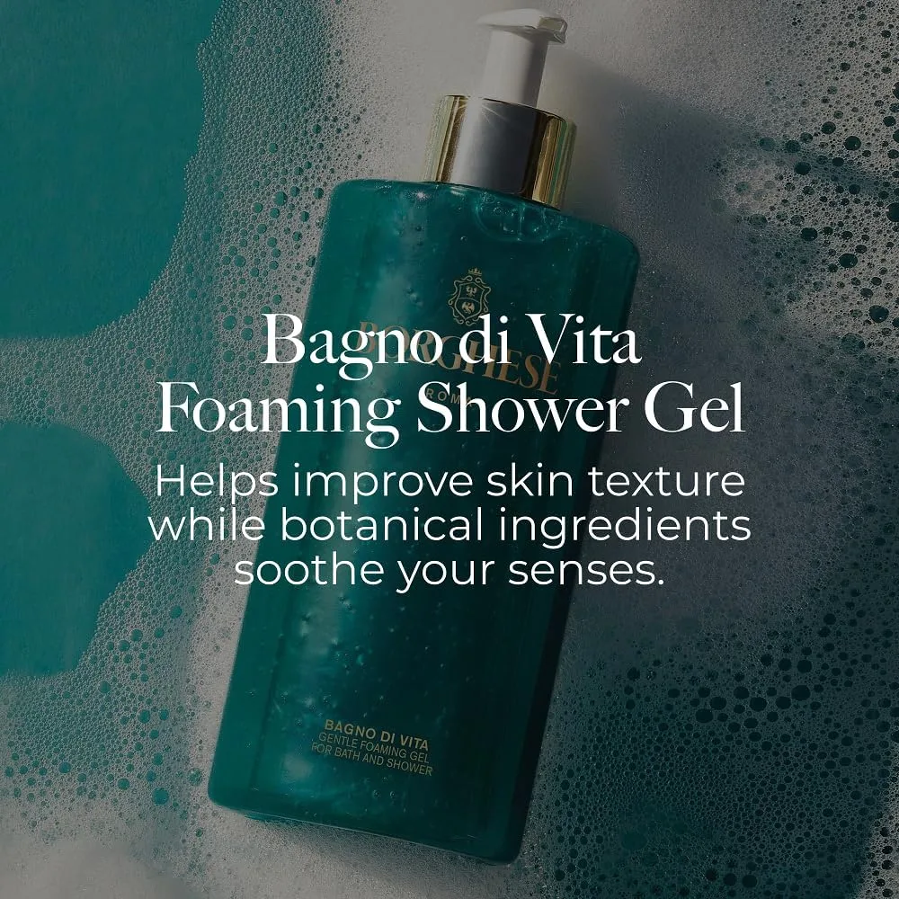 Borghese Bagno di Vita Нежный пенящийся гель для душа и ванны - Ароматерапевтический увлажняющий гель для тела с тимьяном, ромашкой и маслом сладкого миндаля. Подходит для всех типов кожи. Дорожный размер — фото 2
