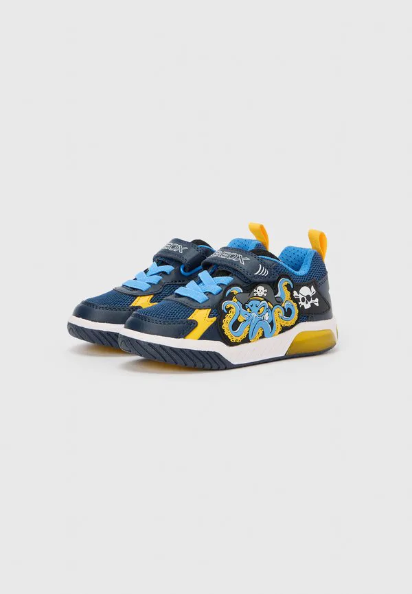 Светящиеся кроссовки для мальчиков jinek Geox, Navy/Yellow — фото 2