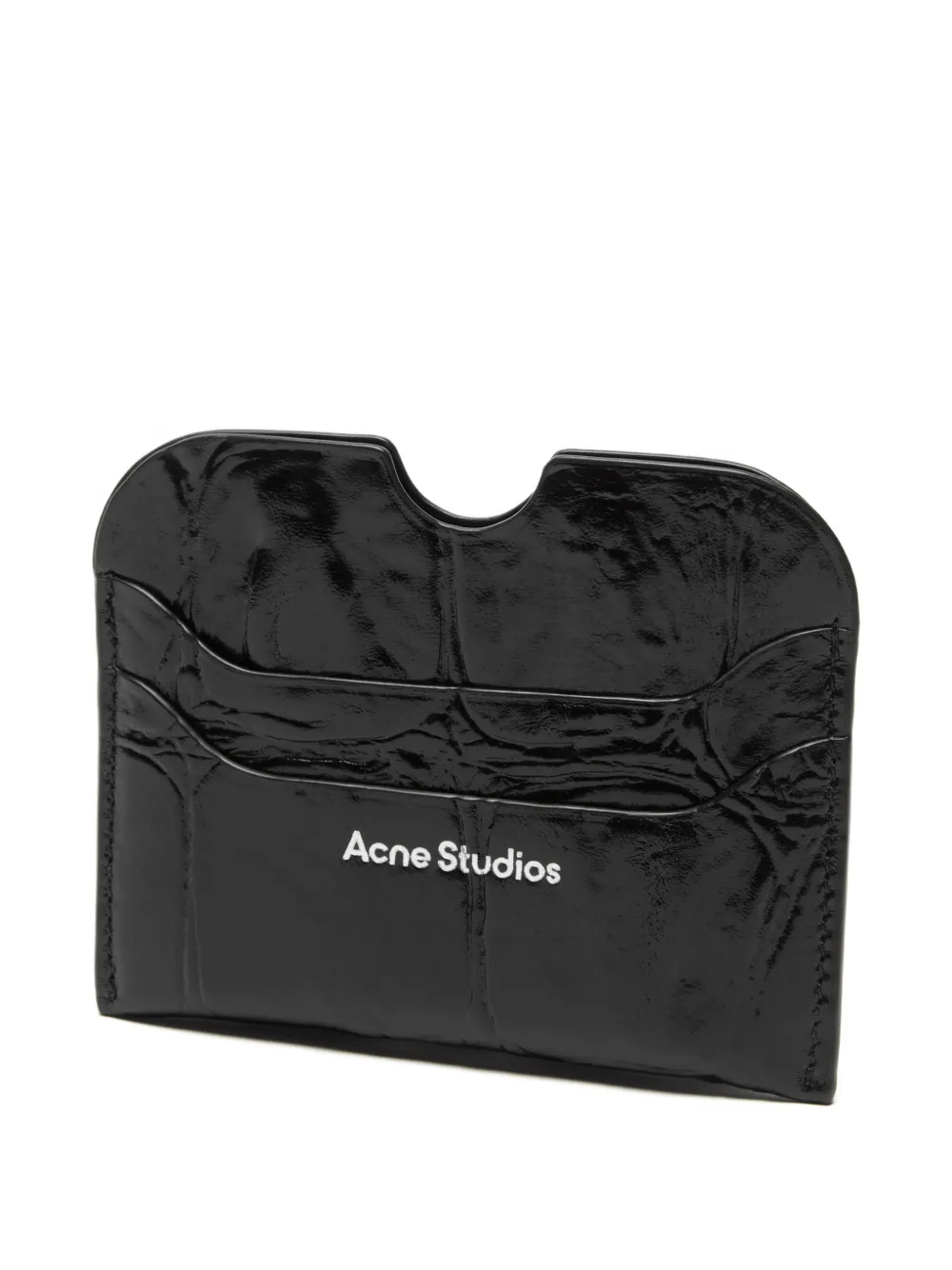 Тисненый держатель для карт с логотипом Acne Studios, черный — фото 2