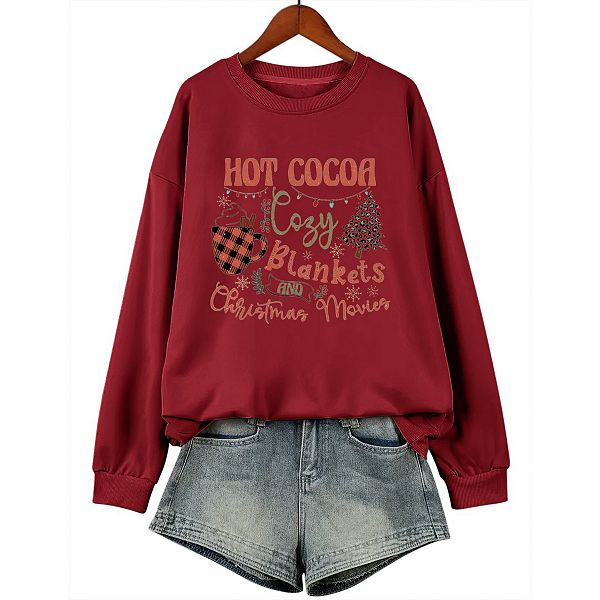 

Женский свитшот plus size с новогодним принтом, длинный рукав Yesfashion, Wine Red, Серый, Женский свитшот plus size с новогодним принтом, длинный рукав Yesfashion, Wine Red