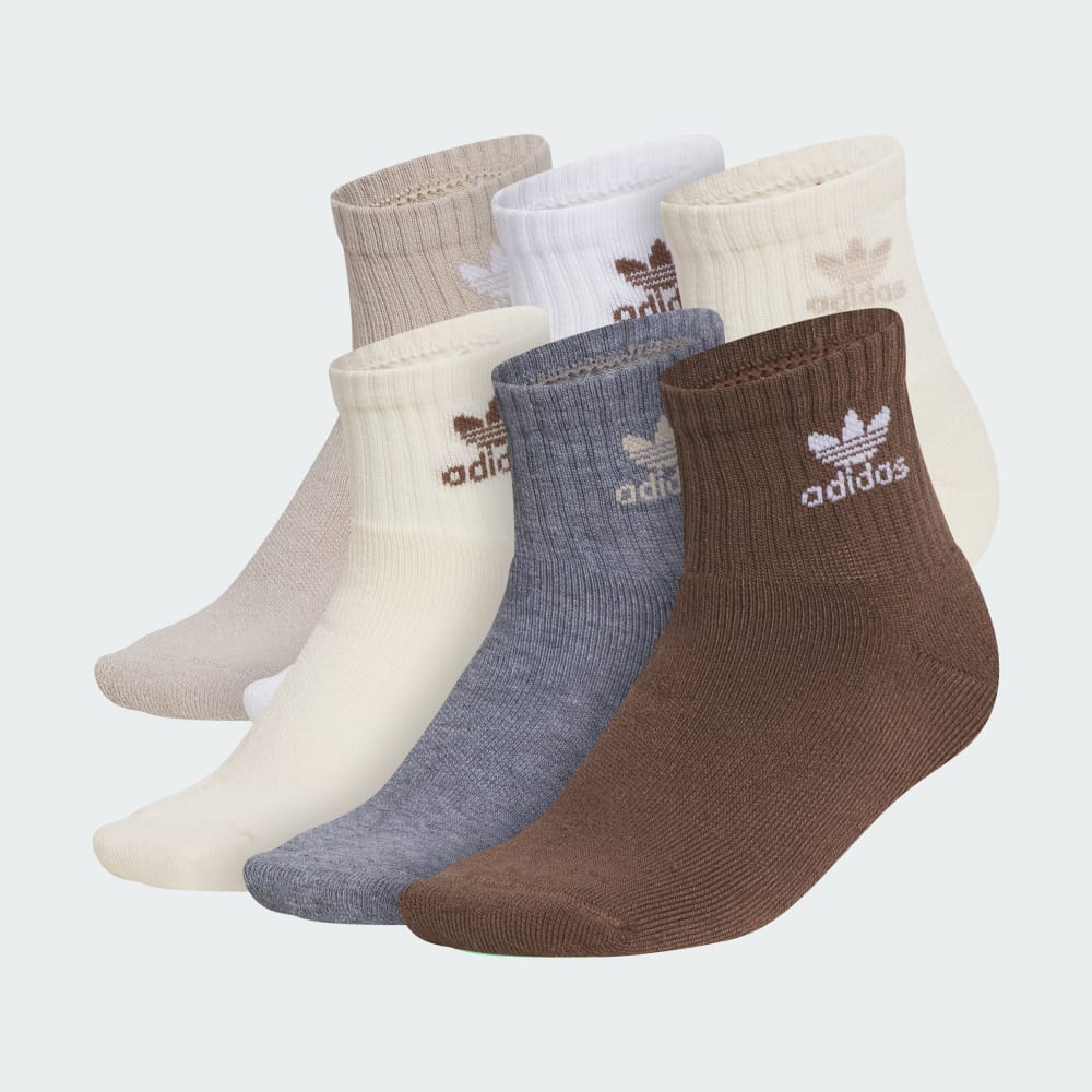 

Носки Adidas Trefoil Quarter Socks 6 Pairs, цвет Beige/Wonder White/Magic Earth
