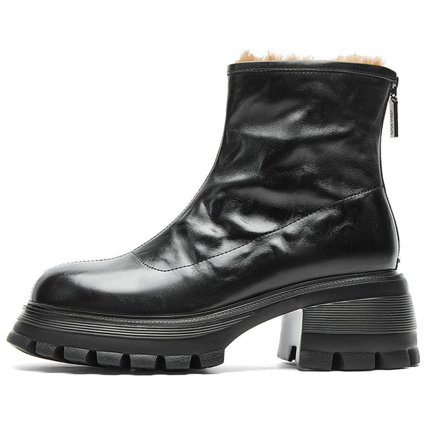 NINE WEST Черные женские угги на каблуке 6,5 см с меховой подкладкой, цвет Black (Fleece-Lined)