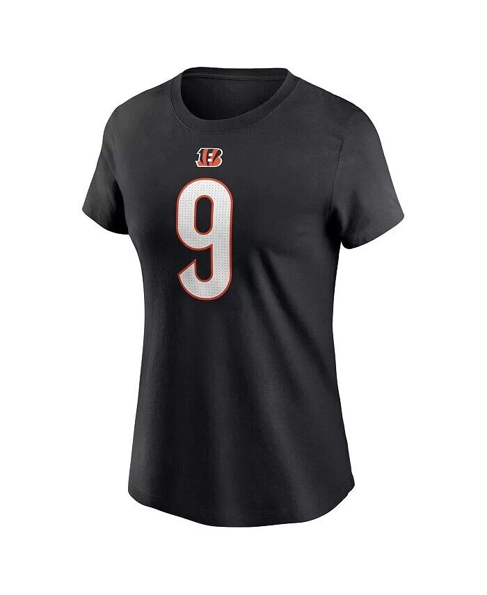 Женская черная футболка с именем и номером игрока команды Cincinnati Bengals Joe Burrow Nike — фото 3