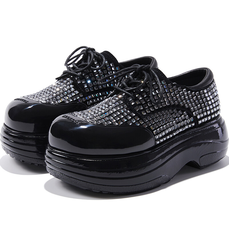 Туфли женские повседневные Women's Casual Shoes Women's Low-Top Black Blocco5 — фото 2