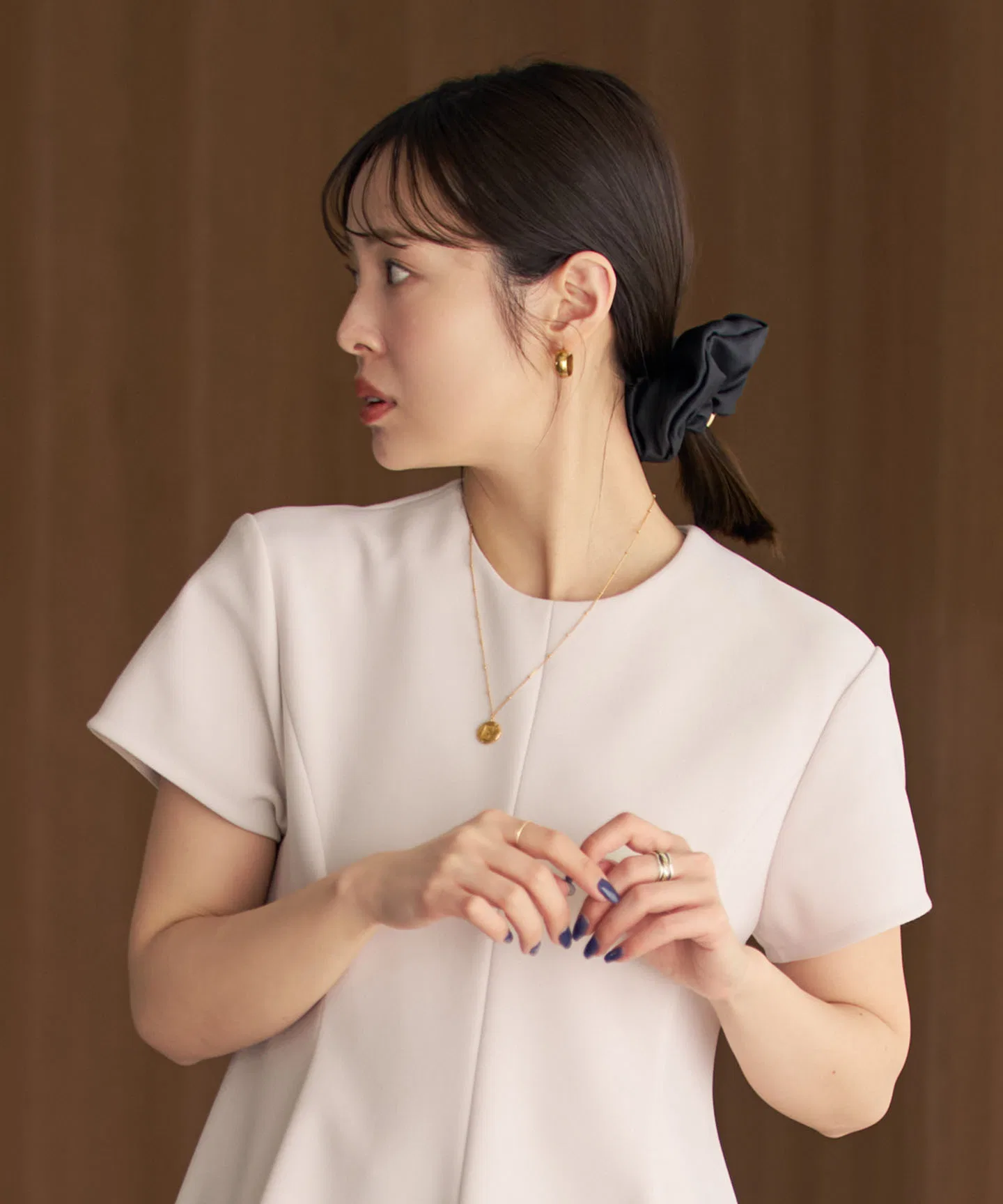 Резинка для волос STONE scrunchie in mood, белый — фото 2