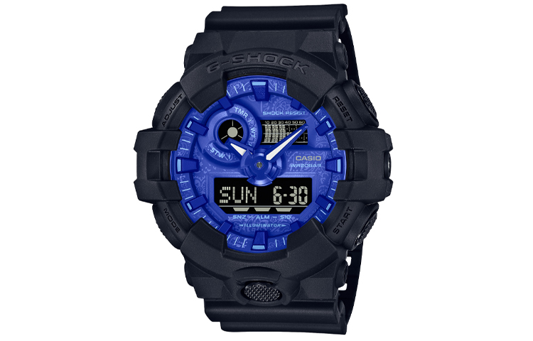 

CASIO Мужские часы GA-700BP-1A Liquid Crystal/Analog Dual Display Series Blue