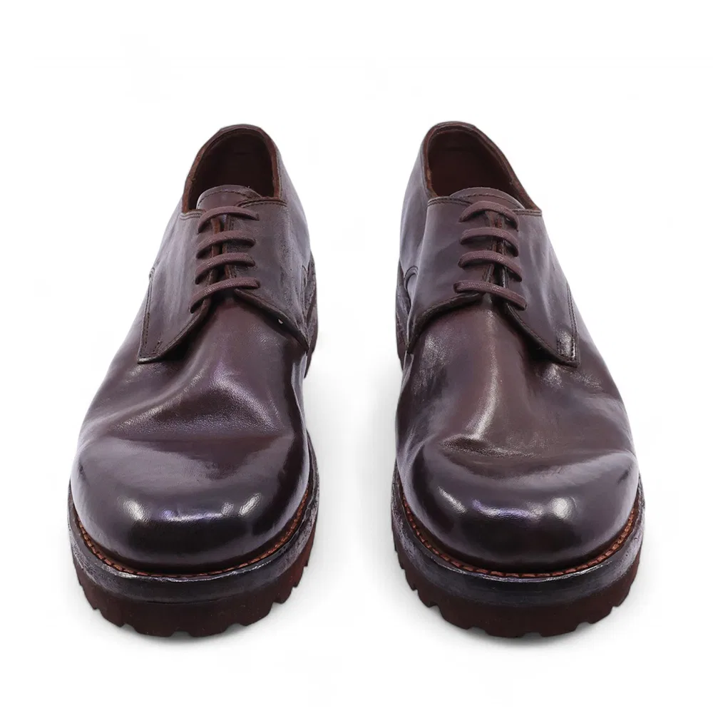 Мужские коричневые дерби Goodyear Welt с итальянской подошвой Extralight от Yase — фото 3