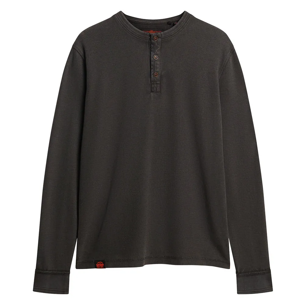 

Лонгслив Superdry Vintage Textured Grandad, черный