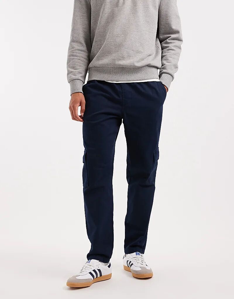 

Зауженные брюки-карго ASOS DESIGN темно-синего цвета