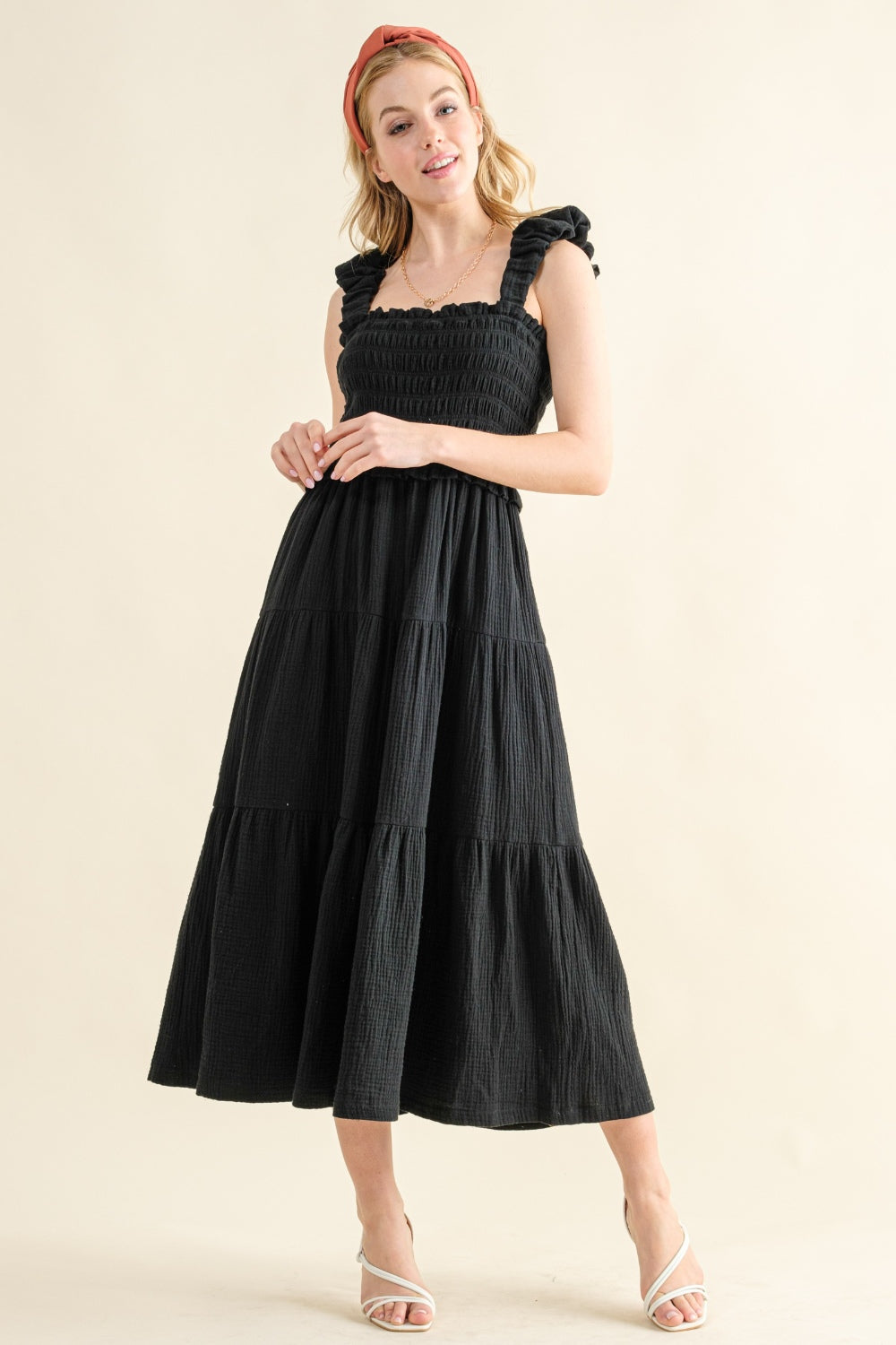 

Платье с оборками и сборками FASHNZFAB, черный