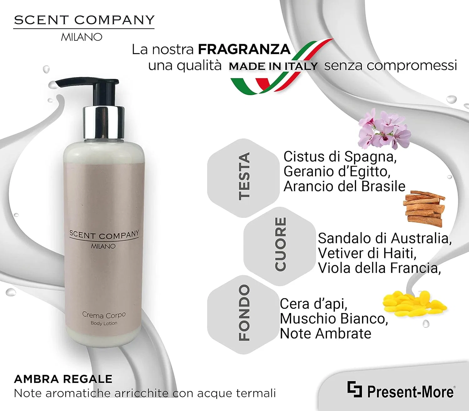 Крем для тела «Scent Company Milano» с ароматом королевской амбры Present-More — фото 2