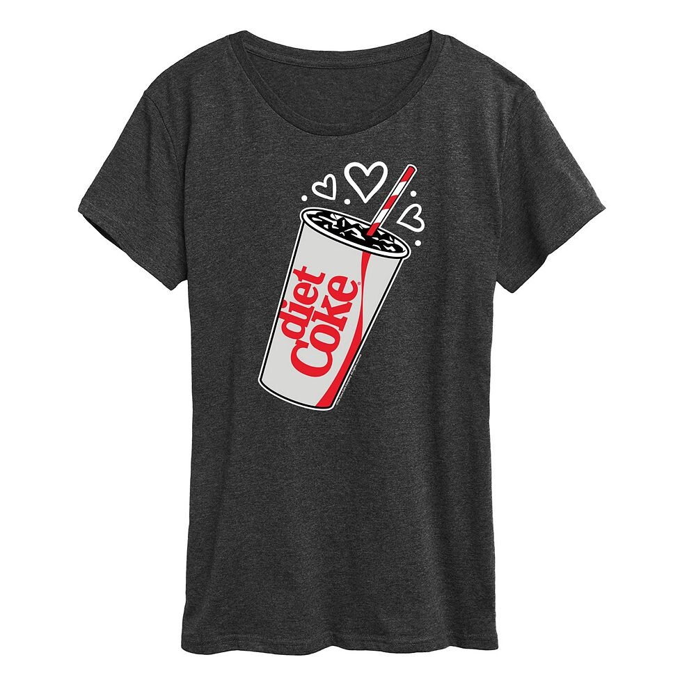 

Женская футболка с рисунком «Coke Heart Bubbles» Licensed Character, цвет Heather Charcoal