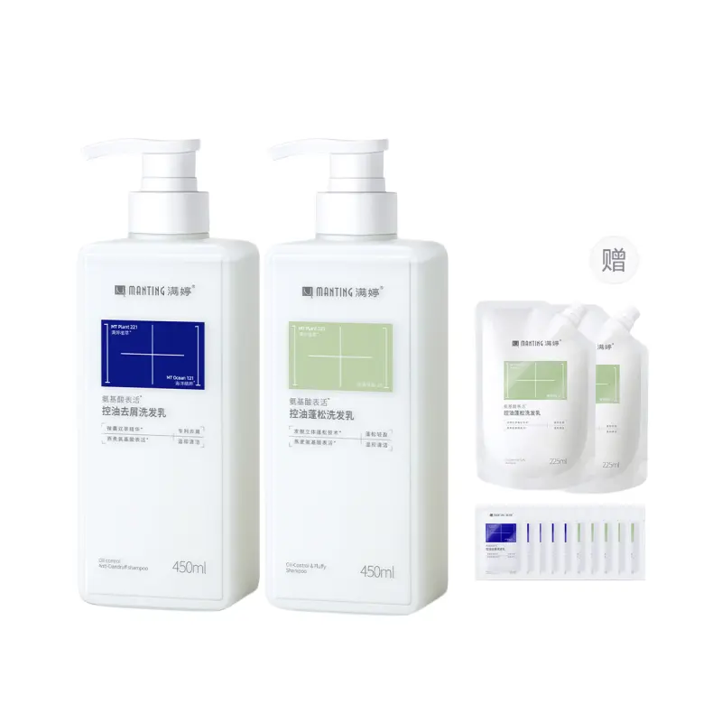 

Шампунь-крем с аминокислотами и ароматом фрезии для контроля жирности, лечения перхоти и успокаивающего очищения 450мл Manting