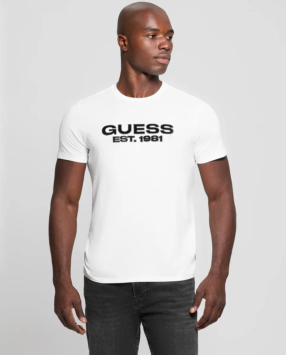 

Футболка с коротким рукавом и логотипом для мужчин Guess, белый