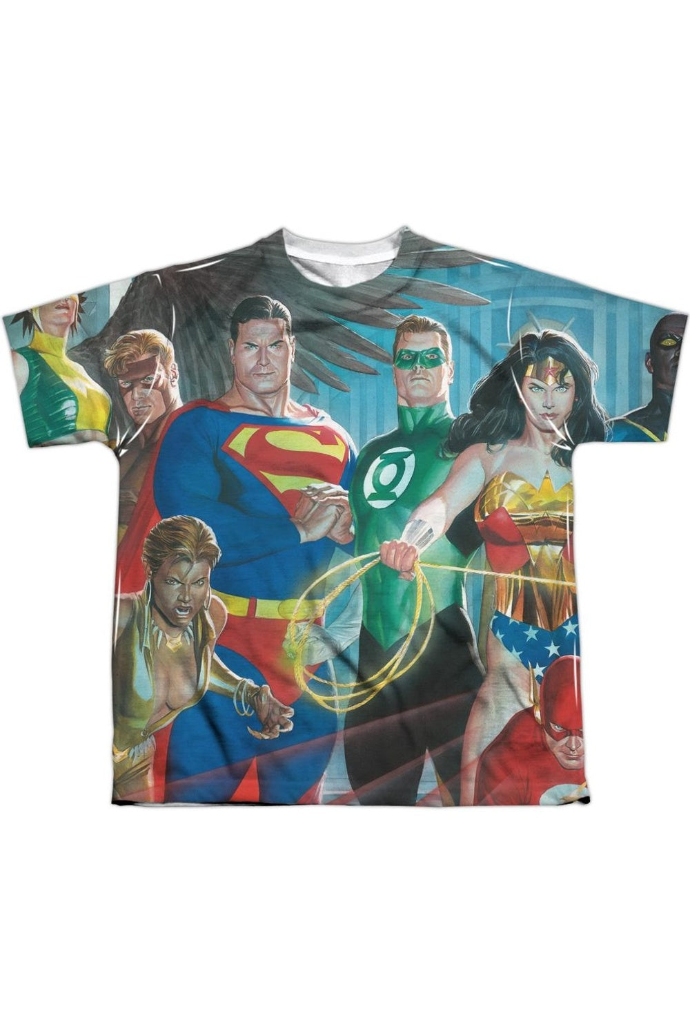 

Футболка с коротким рукавом для детей "Лига героев" Justice League of America Gildan, белый