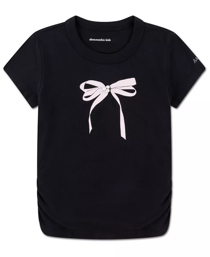 

Детская футболка с бантом и жемчужной отделкой Abercrombie Kids, черный