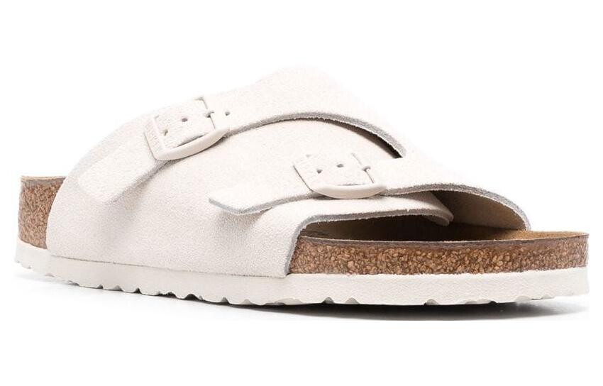 Сандалии из замши с пряжками Zürich Birkenstock, кремовый
