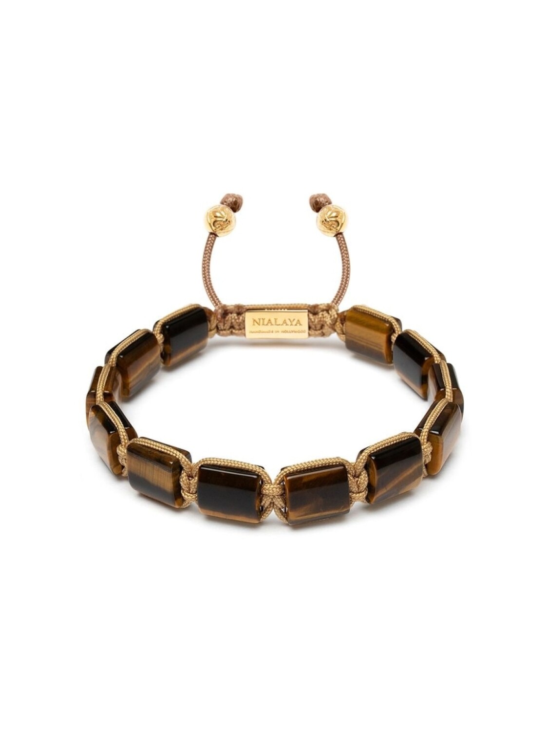

Браслет из бусин с камнями Nialaya Jewelry, коричневый