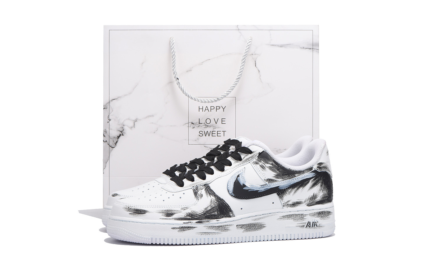 

Nike Кроссовки Air Force 1 с низким верхом, противоскользящие, износостойкие, мужские, черно-белые