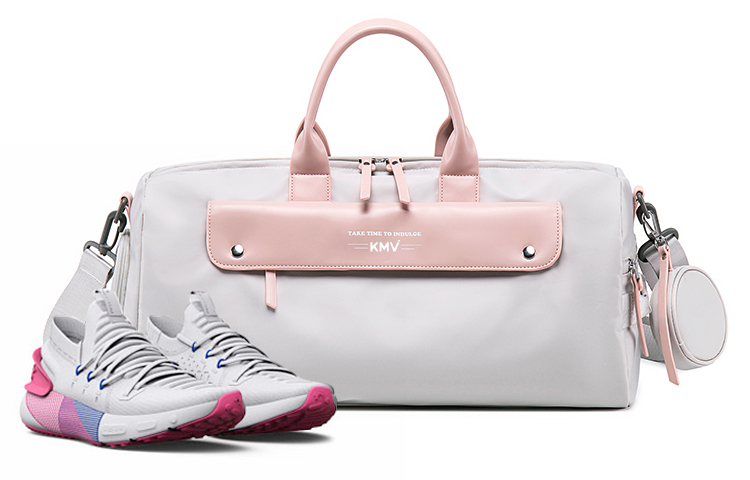 

KMV Большая спортивная сумка из полиэстера для женщин, Gray Pink