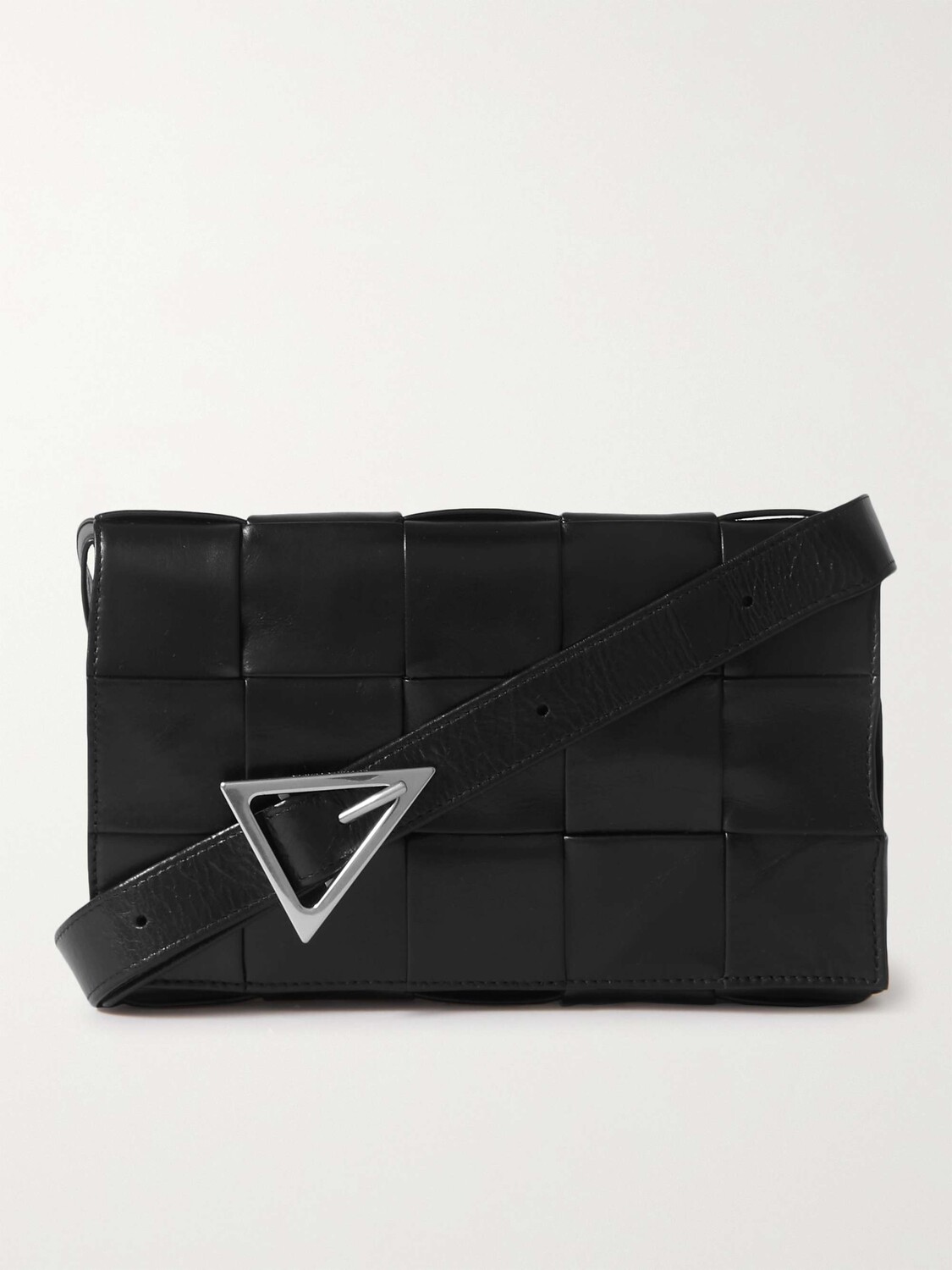 

Кожаная сумка-мессенджер Intrecciato BOTTEGA VENETA, черный