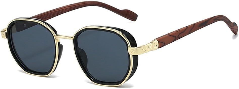 

Модные квадратные солнцезащитные очки для женщин, защита от УФ-излучения UV400, ретро-металлические, трендовые градиентные солнцезащитные очки для мужчин SKFGNX, Golden Black Gray