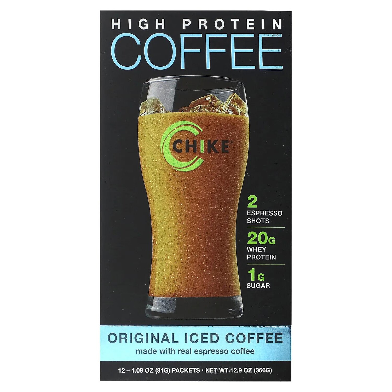 

Chike Nutrition Холодный кофе с высоким содержанием протеина оригинальный 12 пакетиков 31 г (1,08 унции)