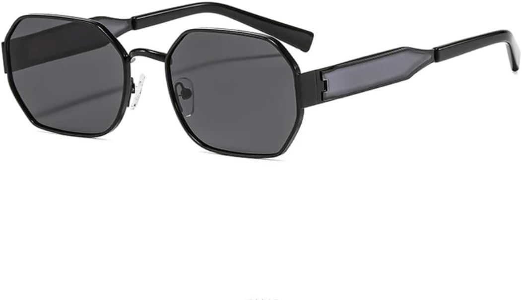 

Роскошные металлические солнцезащитные очки неправильной квадратной формы для женщин в стиле панк, популярные мужские очки для активного отдыха, поездок и путешествий с защитой от УФ-излучения UV400 TVTBBVV, Black Gray