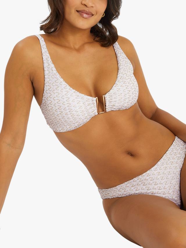 

Топ бикини с узором зигзаг Accessorize, Gold