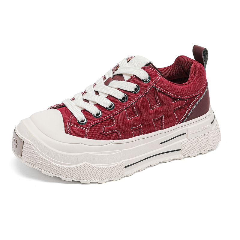

SOBB Абразивостойкие легкие низкие кеды на платформе унисекс красные, цвет Red (Men's)