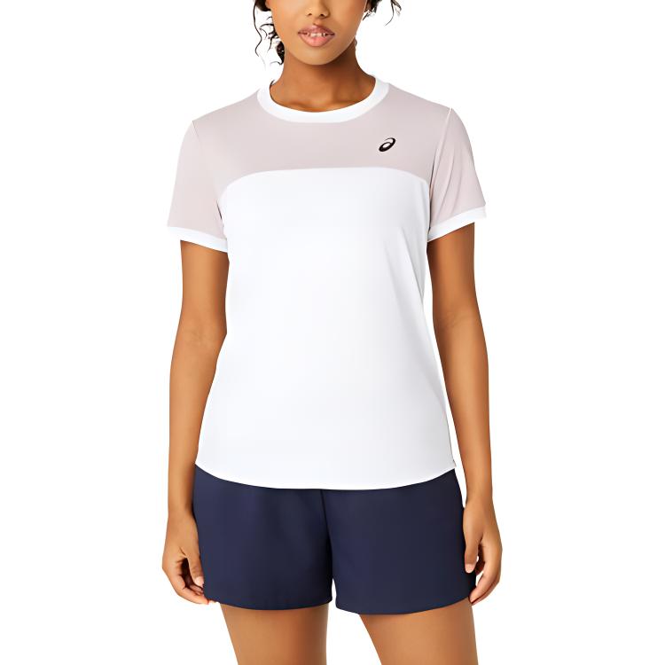 

Футболка женская бело-розовая Asics