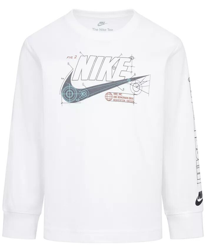 

Футболка с длинными рукавами и рисунком Little Boys Future Utility Nike, белый