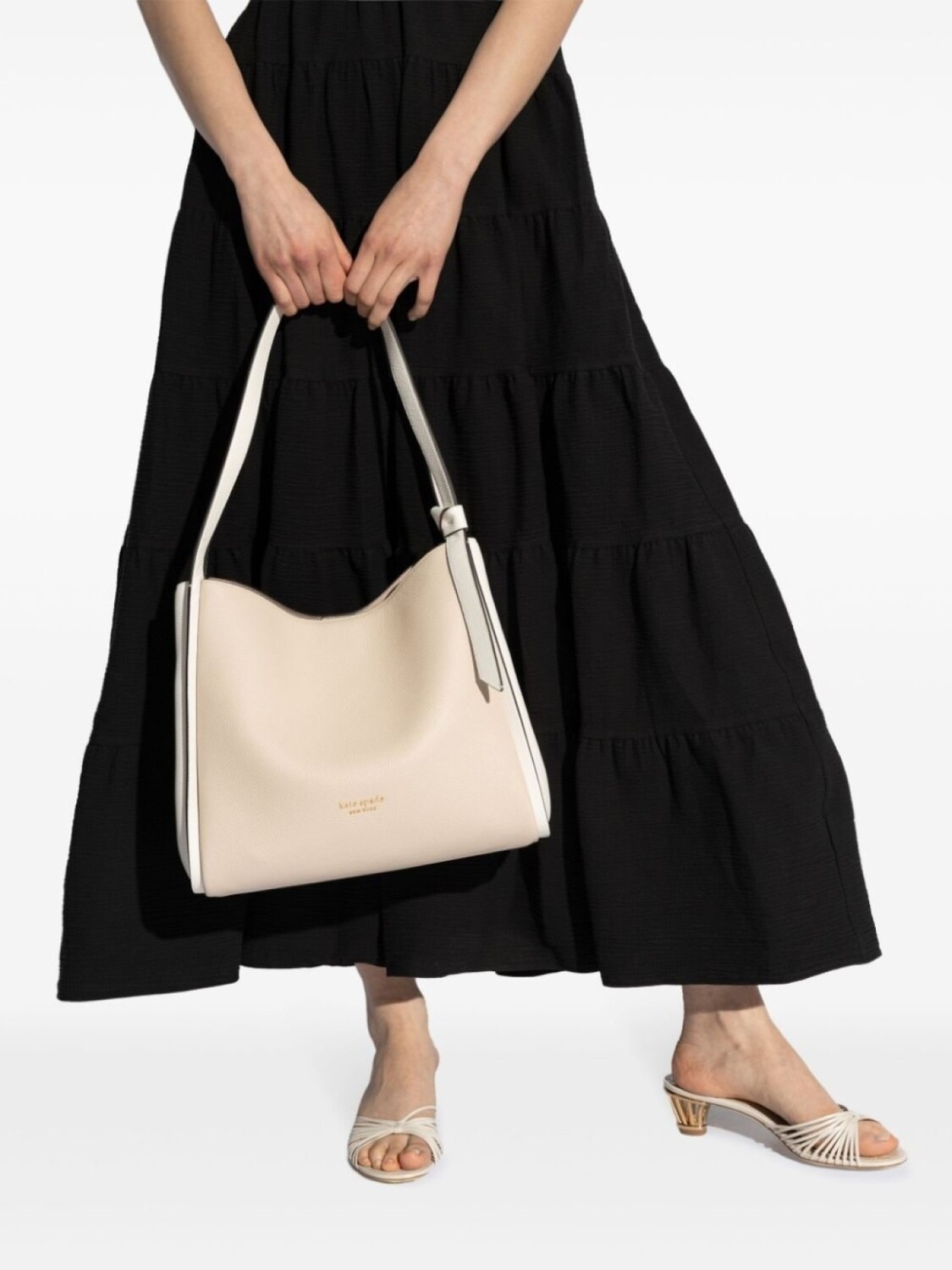 

Kate Spade большая кожаная сумка через плечо Knott, нейтральный цвет